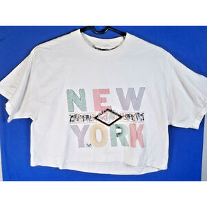 NEW YORK Crop Vintage USA Top Shirt Women’s Size Large
